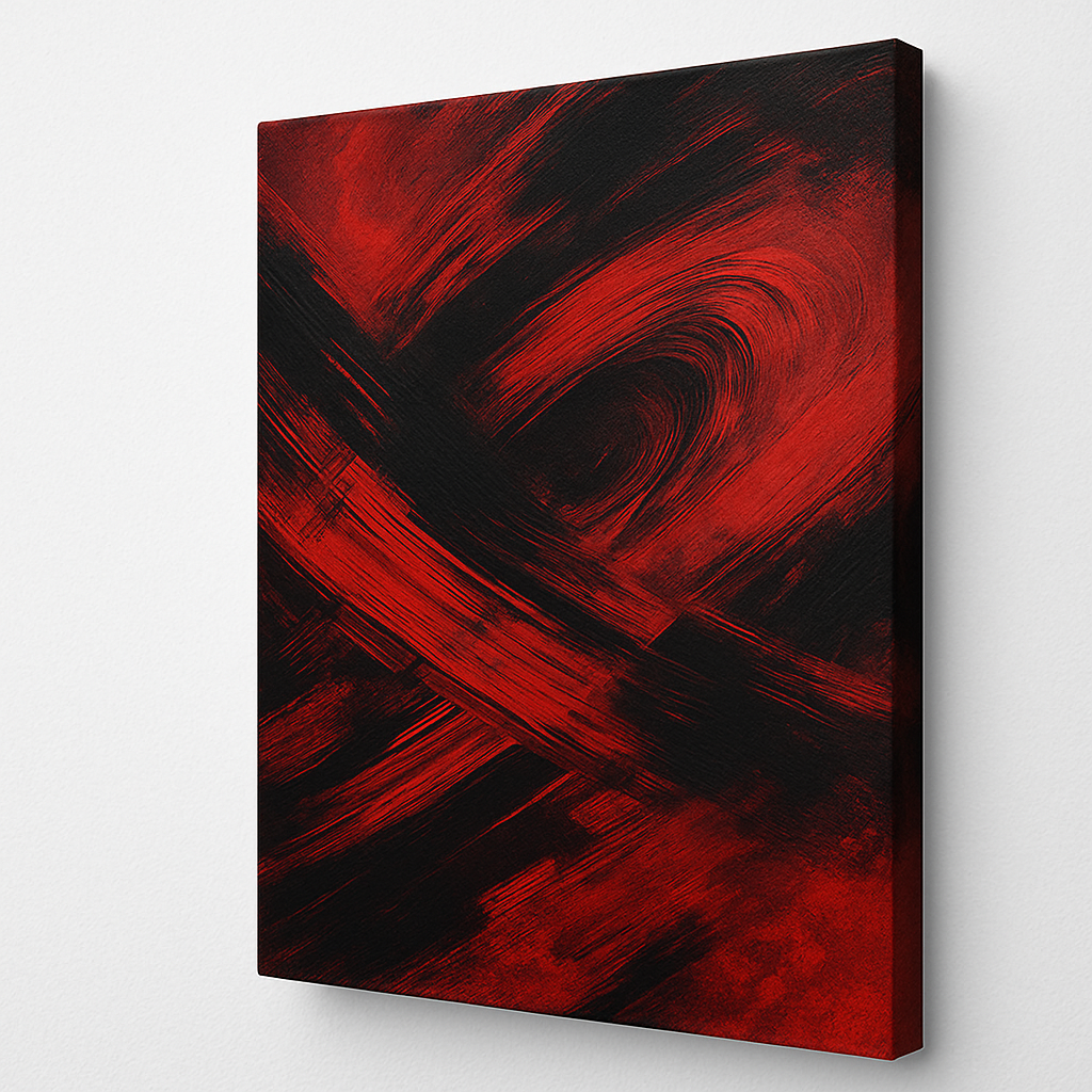 Cuadro Personalizado Abstracto IA – Pasión Carmesí